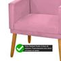 Imagem de Kit 2 Poltronas Decorativa Nina Suede Rosa com Rodapé Pé de Madeira-Maitê Moda Casa