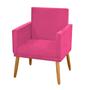 Imagem de Kit 2 Poltronas Decorativa Nina Tecido Sintético Rosa Pink com Rodapé