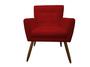 Imagem de Kit 2 Poltronas Decorativa Onix Couro Vermelho Pés Madeira Ms Decor