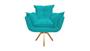 Imagem de Kit 2 Poltronas Decorativa Opala Base Giratória Suede Azul Tifany Ms Decor