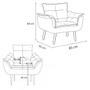 Imagem de Kit 2 Poltronas Decorativa Opala com Puff Redondo Suede Bege - Twdecora