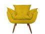 Imagem de Kit 2 Poltronas Decorativa Opala Couro Amarelo Pés Madeira Ms Decor