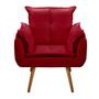 Imagem de Kit 2 Poltronas Decorativa Opala Pés Palito Suede Vermelho