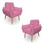 Imagem de Kit 2 Poltronas Decorativa Opala Sala de Estar Tecido Suede Rosa Cakes Decor