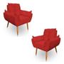 Imagem de Kit 2 Poltronas Decorativa Opala Sala de Estar Tecido Suede Vermelho Cakes Decor