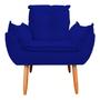 Imagem de Kit 2 Poltronas Decorativa Opala Sala de Estar Veludo Azul Marinho Kimi Decor