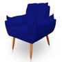 Imagem de Kit 2 Poltronas Decorativa Opala Sala de Estar Veludo Azul Marinho Kimi Decor