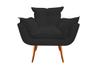 Imagem de Kit 2 Poltronas Decorativa Opala Suede Preto Pés Madeira Ms Decor