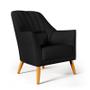 Imagem de Kit 2 Poltronas Decorativa Orion Bordada com Puff Quasar Sued Preto Aradecor