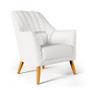 Imagem de Kit 2 Poltronas Decorativa Orion Bordada Couro Branco Aradecor