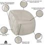 Imagem de Kit 2 Poltronas Decorativa para Sala 90cm Tressê Zion M22 Bouclê Branco - Mpozenato