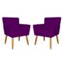 Imagem de Kit 2 Poltronas Decorativa Para Sala Recepção Cecília Veludo Roxo - LM DECOR