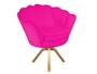 Imagem de Kit 2 Poltronas Decorativa Pétala Base Giratória Madeira Couro Rosa Pink Mz Decor