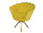 Imagem de Kit 2 Poltronas Decorativa Pétala Base Giratória Madeira Suede Amarelo Ms Decor