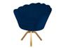 Imagem de Kit 2 Poltronas Decorativa Pétala Base Giratória Madeira Suede Azul Marinho Ms Decor