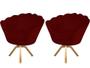 Imagem de Kit 2 Poltronas Decorativa Pétala Base Giratória Madeira Suede Marsala Ms Decor