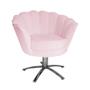 Imagem de Kit 2 Poltronas Decorativa Pétala Base Giratória Metal Suede Rosa Bebê Ms Decor