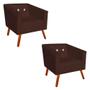 Imagem de Kit 2 Poltronas Decorativa Primus com Pés Madeira Suede Marrom