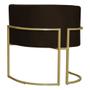 Imagem de Kit 2 Poltronas Decorativa Sala de Estar Luana Base Gold Suede Marrom - Montanaris Decor