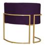 Imagem de Kit 2 Poltronas Decorativa Sala de Estar Luana Base Gold Veludo Roxo - Montanaris Decor
