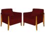 Imagem de Kit 2 Poltronas Decorativa Sophia Suede Marsala Pés Madeira Mz Decor