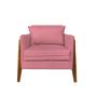 Imagem de Kit 2 Poltronas Decorativa Sophia Suede Rosa Pés Madeira Mz Decor