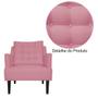 Imagem de Kit 2 Poltronas Decorativa Stefanie Suede Rosa Pés Madeira Mz Decor