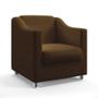 Imagem de Kit 2 Poltronas Decorativa Tila Escritório Recepção Suede Marrom Escuro - Kimi Design