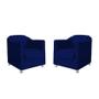 Imagem de Kit 2 Poltronas Decorativa Tilla Sala Quarto Suede Azul Royal - Kimi Design