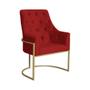 Imagem de Kit 2 Poltronas Decorativa Vick Suede Vermelho Base Dourada Ms Decor