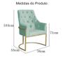 Imagem de Kit 2 Poltronas Decorativa Vick Veludo Acqua Base Dourada Mz Decor