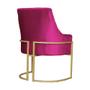 Imagem de Kit 2 Poltronas Decorativa Vick Veludo Rosa Pink Base Dourada Ms Decor