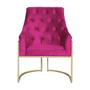 Imagem de Kit 2 Poltronas Decorativa Vick Veludo Rosa Pink Base Dourada Ms Decor