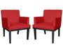 Imagem de Kit 2 Poltronas Decorativa Vitória Suede Vermelho Pés Madeira Mz Decor