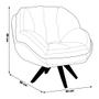 Imagem de Kit 2 Poltronas Decorativas Base em Madeira Giratória Giroud Veludo Cinza Chumbo G33 - Gran Belo