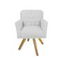 Imagem de Kit 2 Poltronas Decorativas Base Giratória de Madeira Quarto Anitta Suede Branco LM DECOR