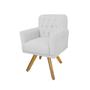 Imagem de Kit 2 Poltronas Decorativas Base Giratória de Madeira Quarto Anitta Suede Branco LM DECOR