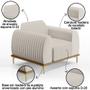 Imagem de Kit 2 Poltronas Decorativas Base Gold Molino D06 Linho C-367 Cru - Mpozenato