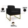 Imagem de Kit 2 Poltronas Decorativas Base Industrial Dourada Maressa A79 Linho Preto - Ibiza