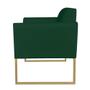 Imagem de Kit 2 Poltronas Decorativas Base Industrial Dourada Maressa S23 Suede Verde - Ibiza