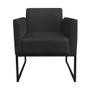 Imagem de Kit 2 Poltronas Decorativas Base Industrial Preto Maressa S07 Suede Preto - Ibiza