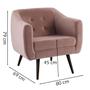 Imagem de Kit 2 Poltronas Decorativas Base Tabaco 7015 Veludo Rosa Dmobiliario