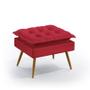 Imagem de Kit 2 Poltronas Decorativas Beta e Puff Lunar Sued Vermelho Aradecor