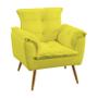 Imagem de Kit 2 Poltronas Decorativas Beta e Puff Lunar Suede Amarelo Aradecor