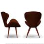 Imagem de Kit 2 Poltronas Decorativas Cadeiras Egg com Capitonê Marrom com Base Fixa de Madeira
