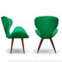 Imagem de Kit 2 Poltronas Decorativas Cadeiras Egg Verde com Base Fixa de Madeira