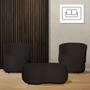 Imagem de Kit 2 Poltronas Decorativas e 1 Puff Grande Estilo Orgânico Beatriz Suede Composê material sintético Preto - Estopar