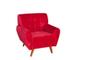 Imagem de Kit 2 Poltronas Decorativas em Suede Vermelho com Base Reforçada e Pés de Madeira Nash