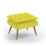 Imagem de Kit 2 Poltronas Decorativas Estofada Opala e Puff Lunar Sued Amarelo Aradecor