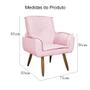 Imagem de Kit 2 Poltronas Decorativas Estofadas Pés Palito Emília Plus Suede Rosa Bebe - LM DECOR